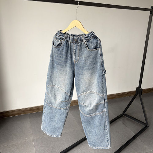 一等童品 120-180中大童秋冬新品男童牛仔裤宽松休闲学生长裤子