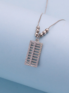 深圳旭佳转运珠如意算盘S925纯银项链女轻奢高级感时尚小众设计感