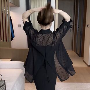 夏季小众设计感大码防晒衬衫女夏款薄款外套衬衣2026新款雪纺上衣