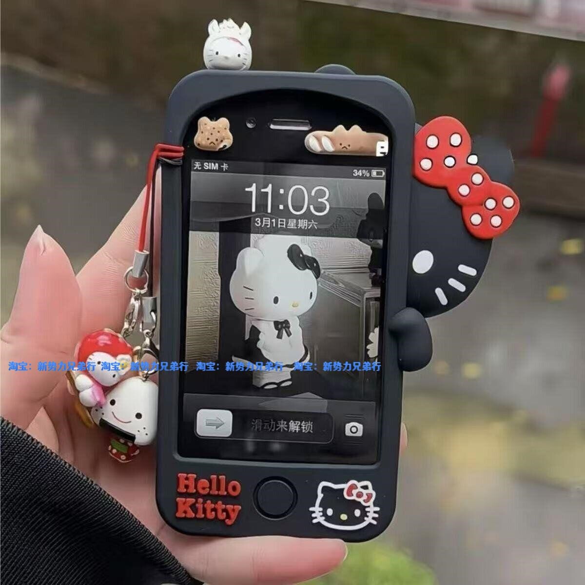探头KT猫苹果4S/5代6s7p手机壳iPhone16/15硅胶14女13pro软12卡通