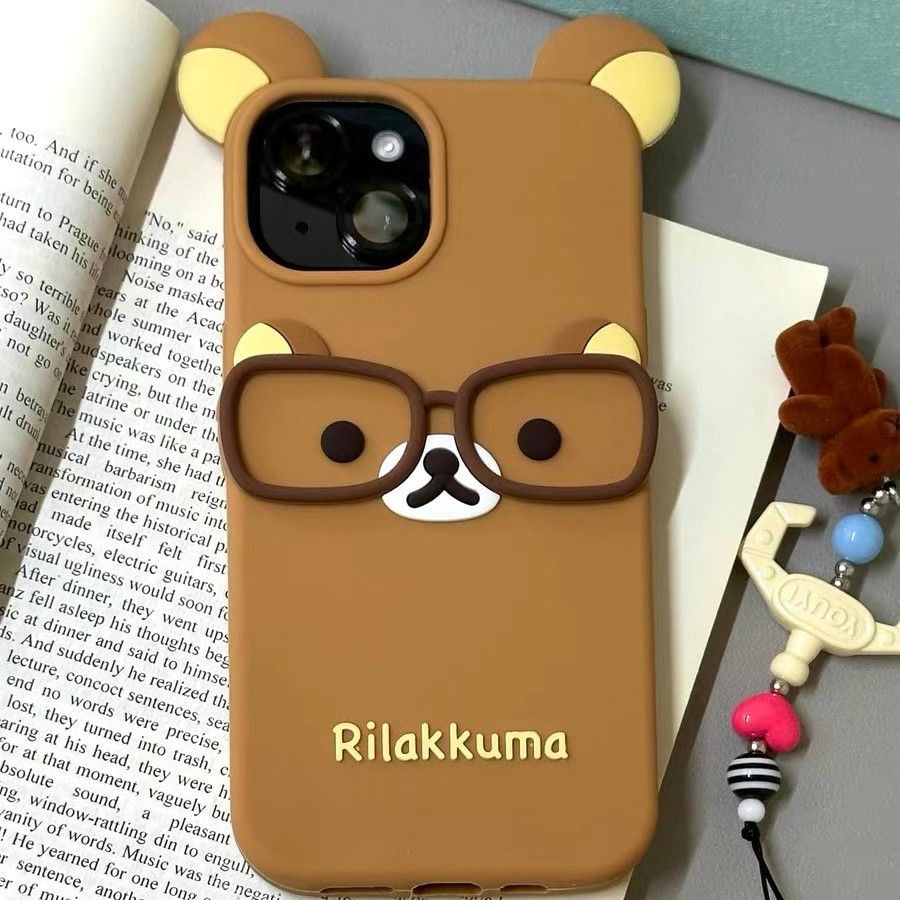 轻松熊苹果4代5s6sp7p手机壳iphonese211/12/13mini/14/15/16promax手机壳xs/xr保护套7/8plus可爱卡通6s/se3
