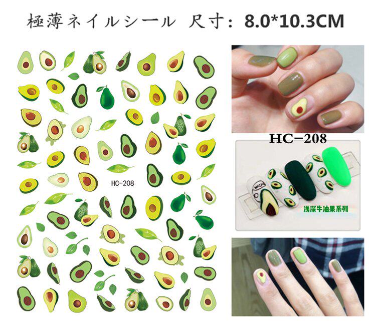 泫雅风网红同款水果草莓指甲贴纸