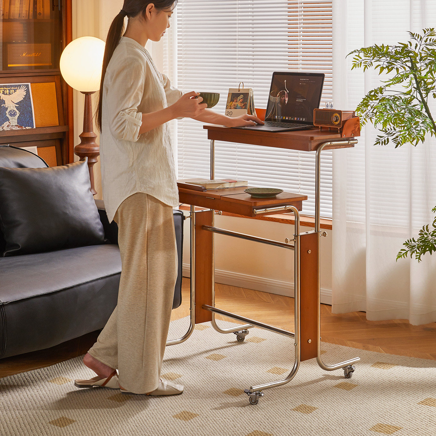 可移动升降桌书桌电脑桌学习桌小户型卧室床边桌子沙发边几中古风,住宅家具,电脑桌,淘宝优惠券,粉丝福利购,淘宝优惠卷