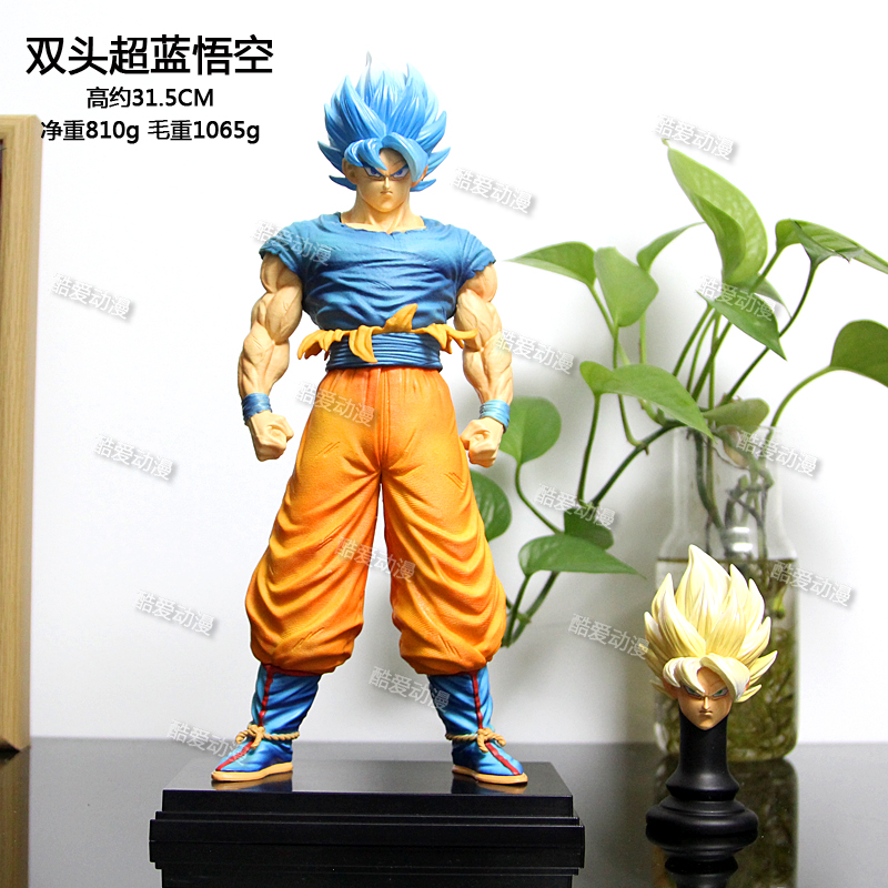 【大货实拍】七龙珠初超Jd双头超蓝悟空手办模型摆件雕像公仔礼物
