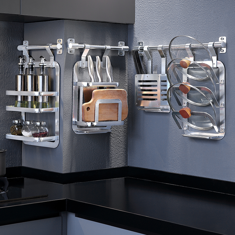 收纳免打孔墙壁厨房置物架