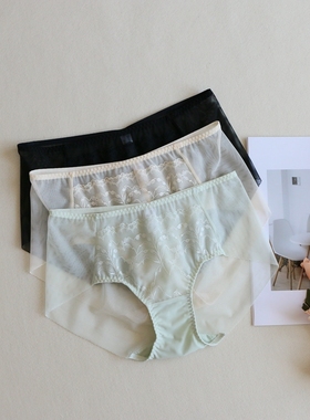 2025春夏新 PK11479蕾丝网纱性感纯棉内档舒适透气中腰三角内裤女