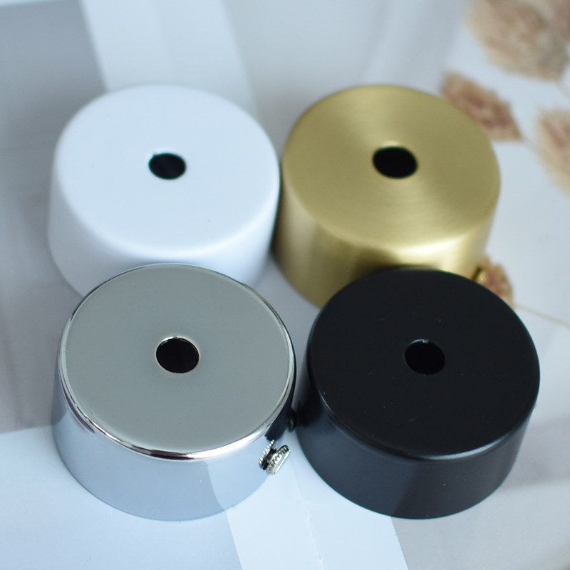 厚实全铜小底盘吊灯壁灯座铁艺电镀黑色白色黄铜圆形固定盘DIY