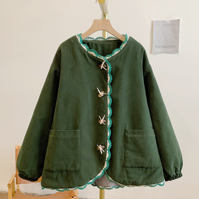 C5193夹棉钩花圆领棉衣