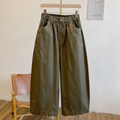 Y4212松紧腰系带宽松休闲裤