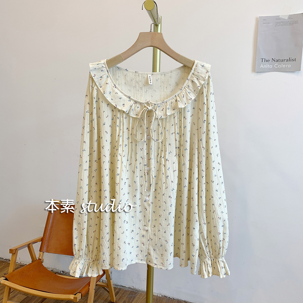 C3435印花风琴褶全开扣系带娃娃领衬衫,女装/女士精品,衬衫,淘宝优惠券,粉丝福利购,淘宝优惠卷