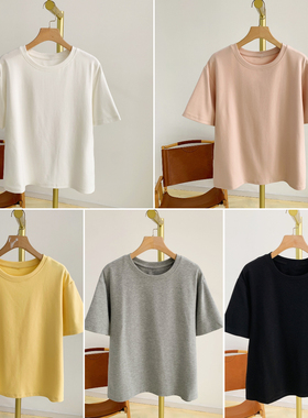 C5726纯色圆领短袖T恤