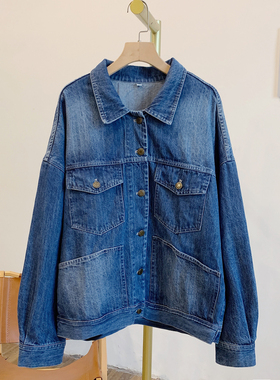 Y3160多口袋翻领牛仔外套