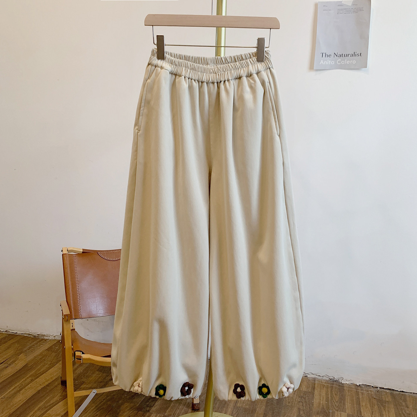 C5536加绒小花松紧腰阔腿裤,女装/女士精品,休闲裤,淘宝优惠券,粉丝福利购,淘宝优惠卷