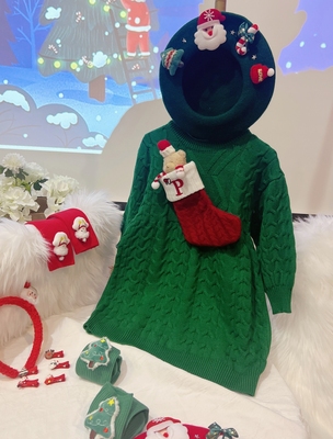 卡通提花冬季纯棉线可爱连衣裙