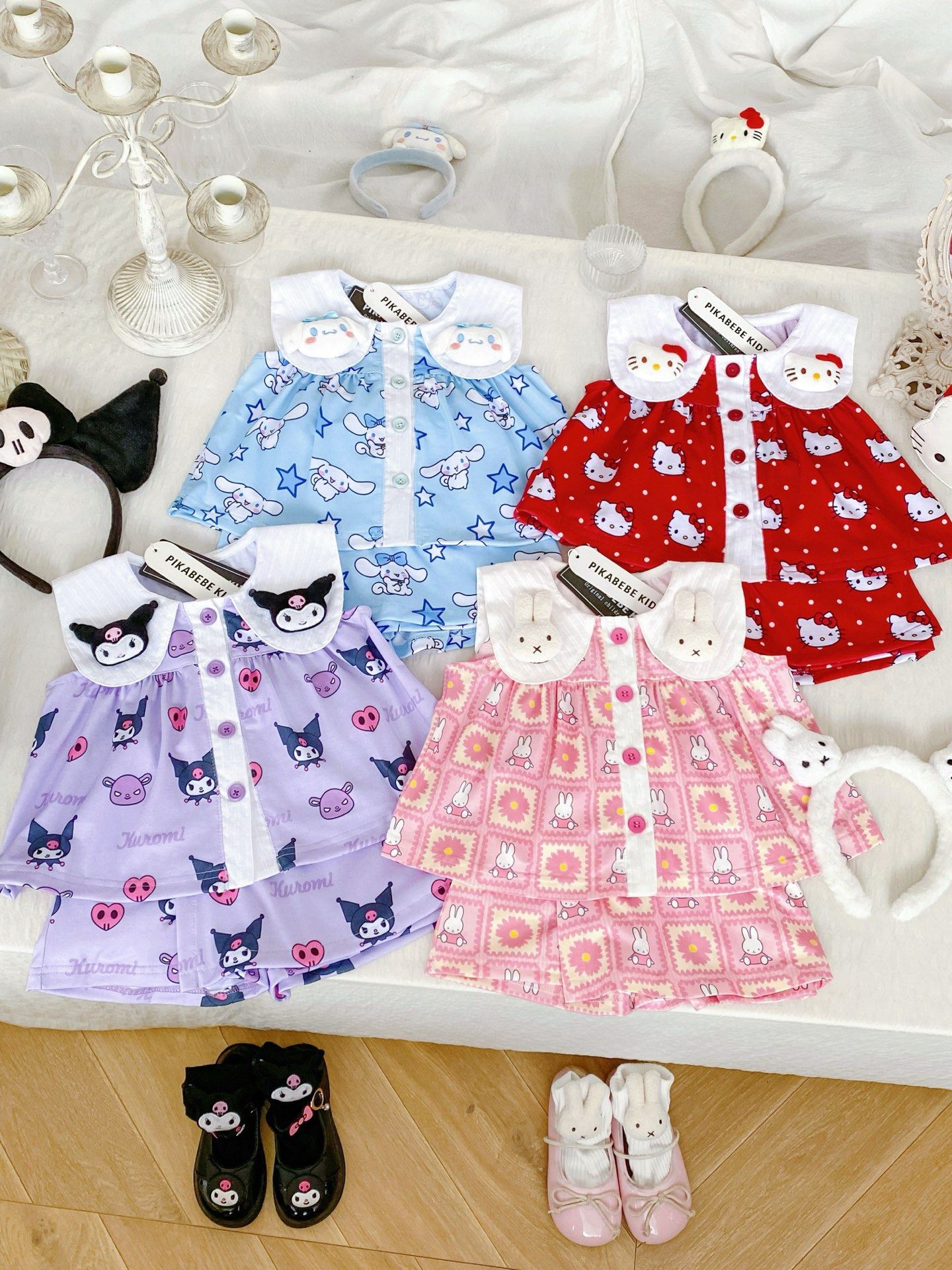 2026夏季新款女童可爱公仔娃娃领衬衫儿童洋气公主两件套装半身裙