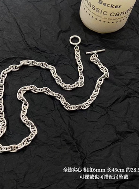 s925ot扣猪鼻子项链潮酷重工