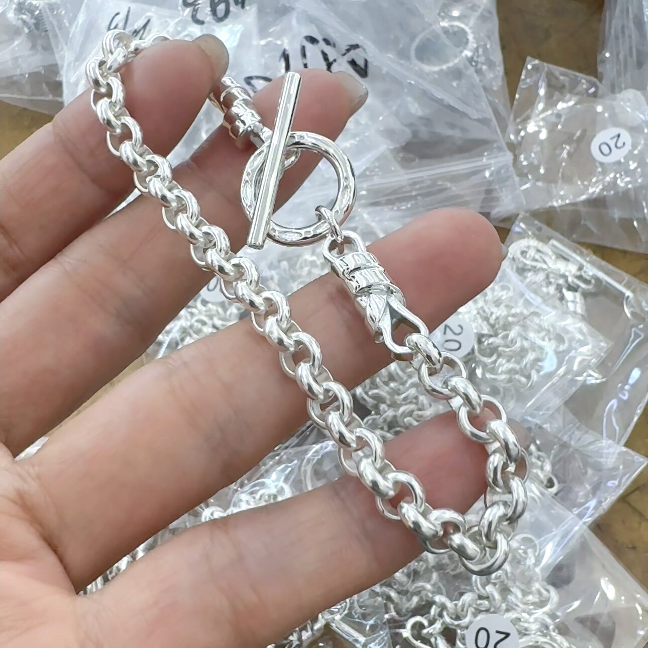 韩代原单s925纯银手链OT扣高货重工高级感百搭手环时尚潮小众设计