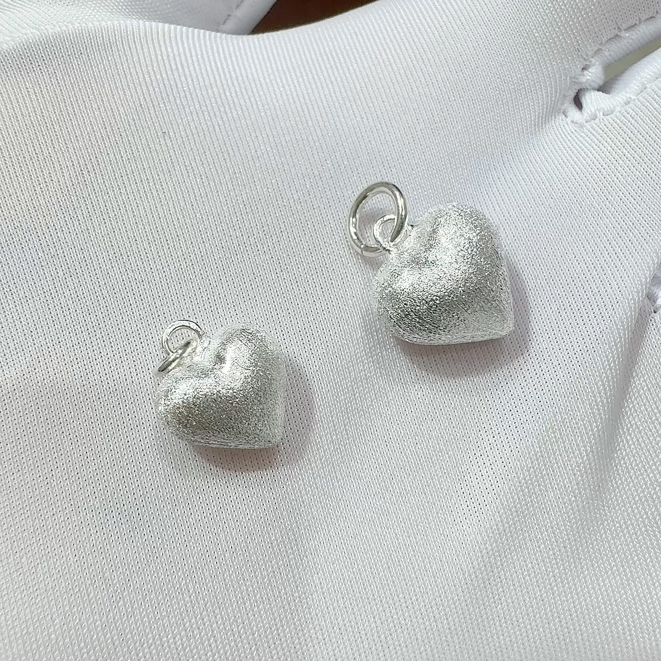 通体S925纯银拉丝磨砂爱心吊坠桃心挂坠链条DIY配件配饰百搭简约,饰品/流行首饰/时尚饰品新,银饰吊坠,淘宝优惠券,粉丝福利购,淘宝优惠卷