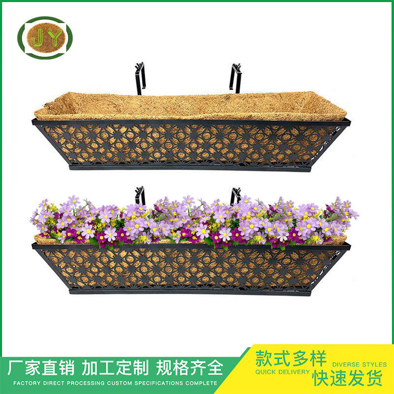 铁艺椰棕花篮阳台窗台欧式马槽花盆多肉欧式风格花盆