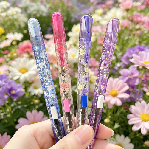 日本派通花卉学生侧按式自动铅笔