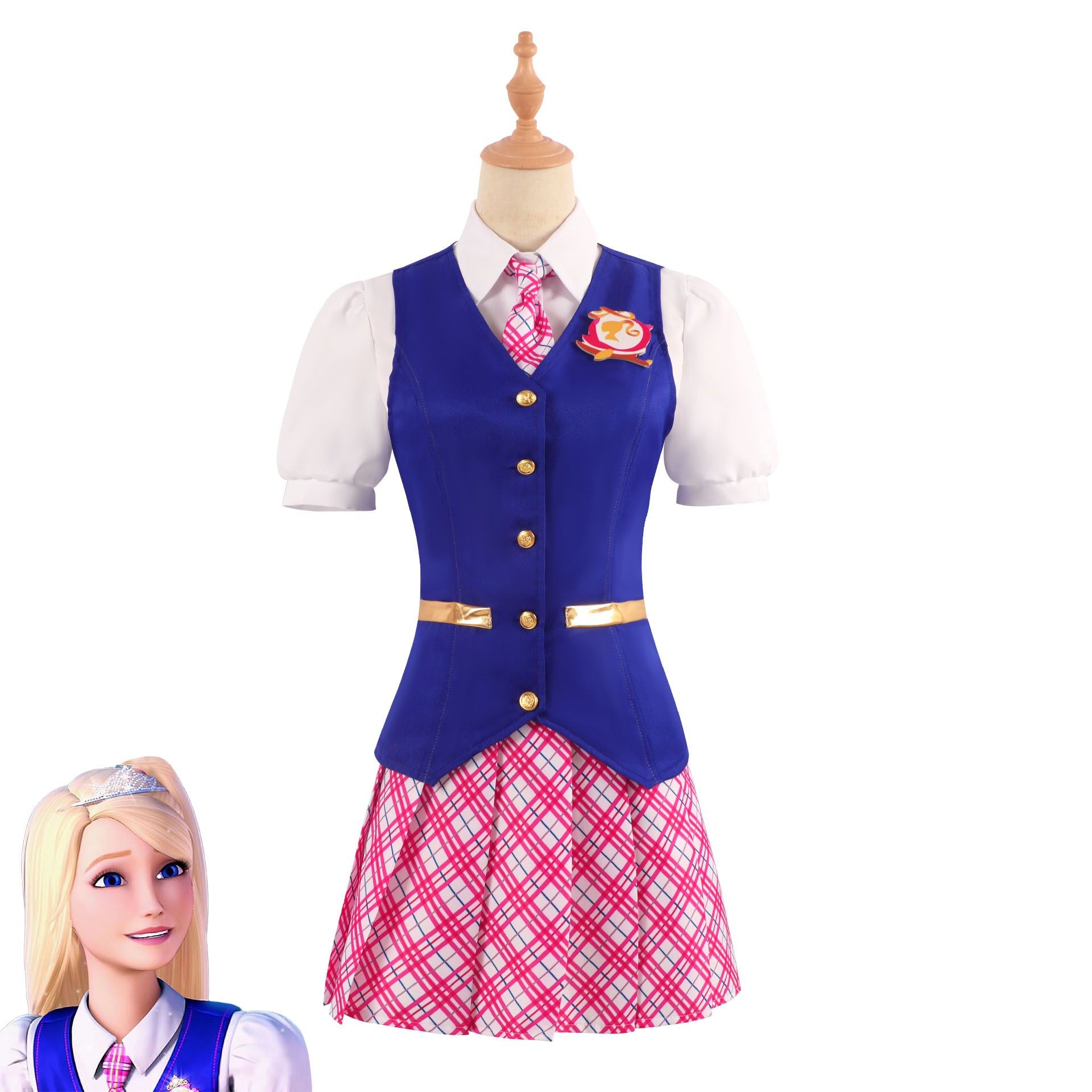 电影芭比cos服公主学院裙子校服德兰西jk衣服万圣节cosplay服女装