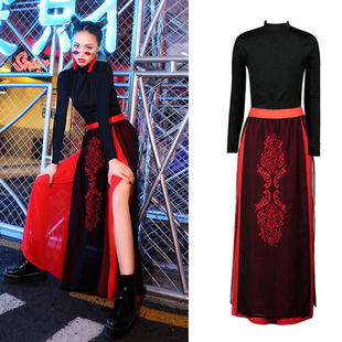 芒种古风舞蹈服国潮演出服爵士表演服黑红少年志骁的舞蹈服装套装