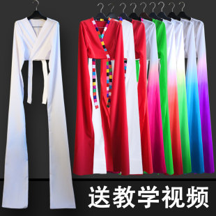 藏族水袖舞蹈服练习袖上衣古典练功服甩袖演出服装惊鸿舞采薇戏曲