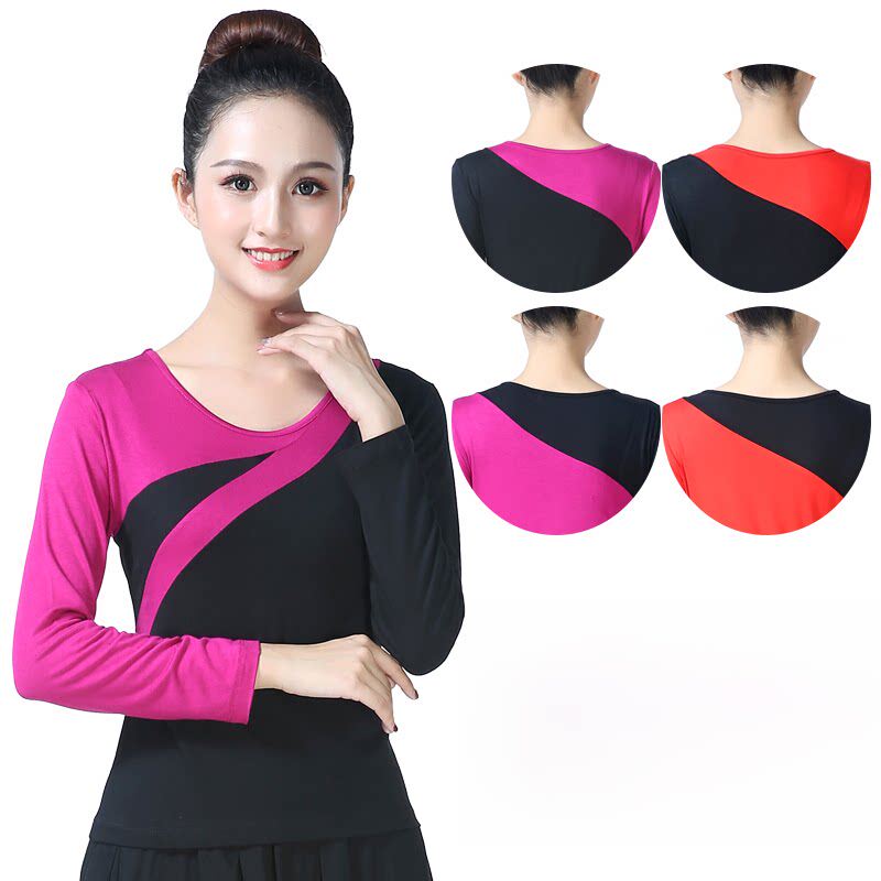 杨丽平广场舞舞蹈服夏季短袖中老年练习服女式t恤Modal舞蹈上衣