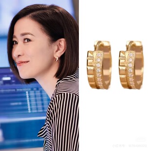 新闻女王2佘诗曼同款耳环2025年新款潮高级感轻奢耳圈耳饰女通勤