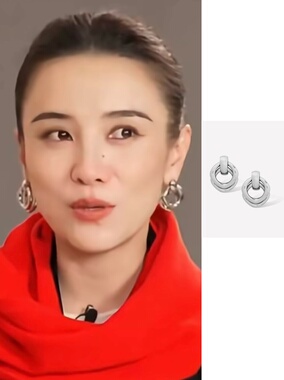 宋佳同款罗马双圈耳环高级感夸张时尚百搭耳坠耳圈2026年新款潮