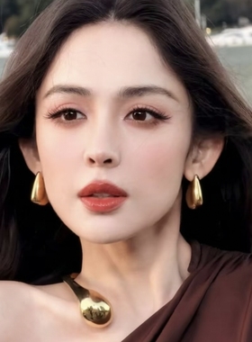 古力娜扎同款夸张欧美耳环 2025年新款潮女高级感轻奢小众设计感