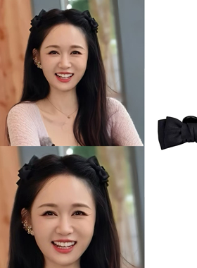 陈乔恩同款黑色蝴蝶结公主头抓夹小号女侧边前额刘海发夹2025新款