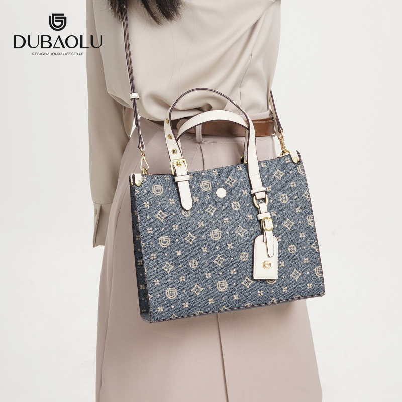 新款质感洋气复古印花手提方包日常通勤大容量轻奢百搭单肩斜挎包