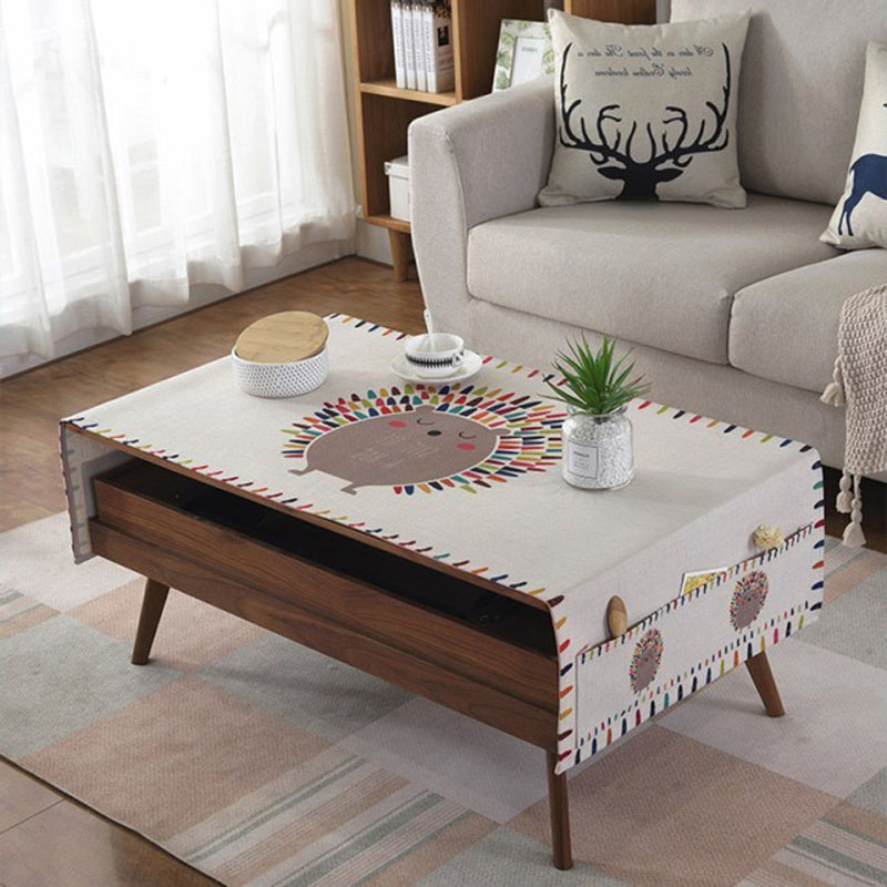 茶几桌布口袋式卡通动漫棉麻防水