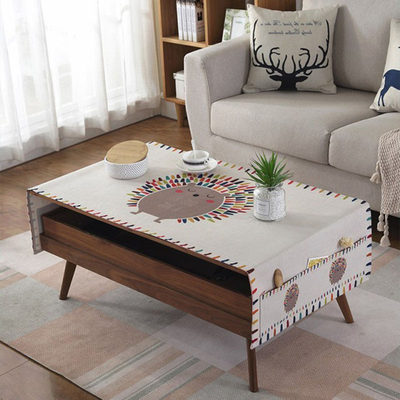 茶几桌布口袋式卡通动漫棉麻防水