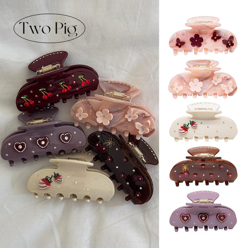 emijay同款花朵醋酸抓夹小众法式