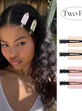 emijay同款定制樱桃刘海夹无痕侧边可爱2025新款鸭嘴一字发卡夹子