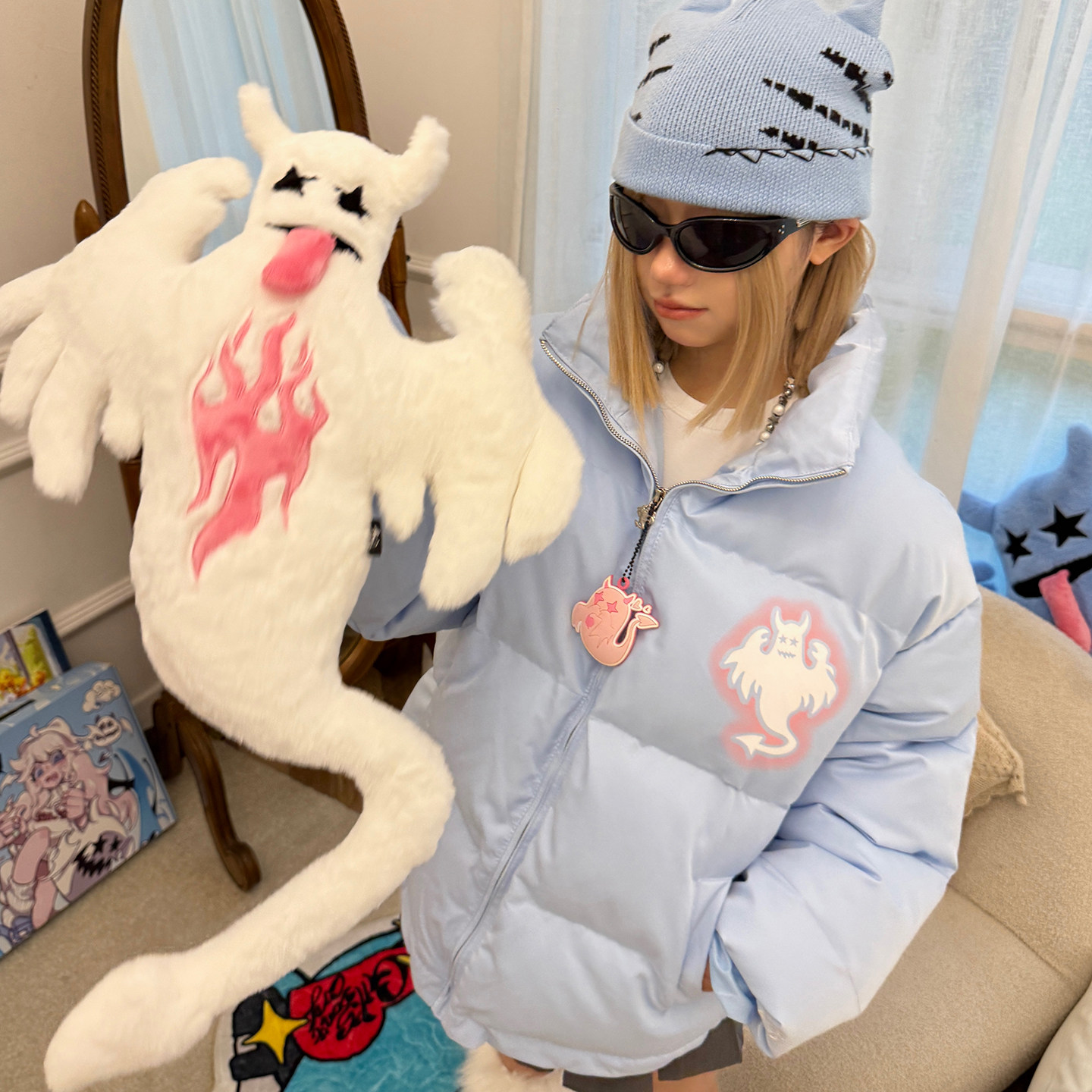 梁拌泡菜美式复古幽灵加厚棉服外套秋冬休闲百搭情侣夹棉保暖上衣,女装/女士精品,棉衣/棉服,淘宝优惠券,粉丝福利购,淘宝优惠卷