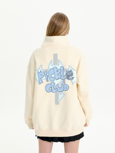 梁拌泡菜 幽灵十字架印花卫衣立领国潮男女宽松ins百搭上衣潮