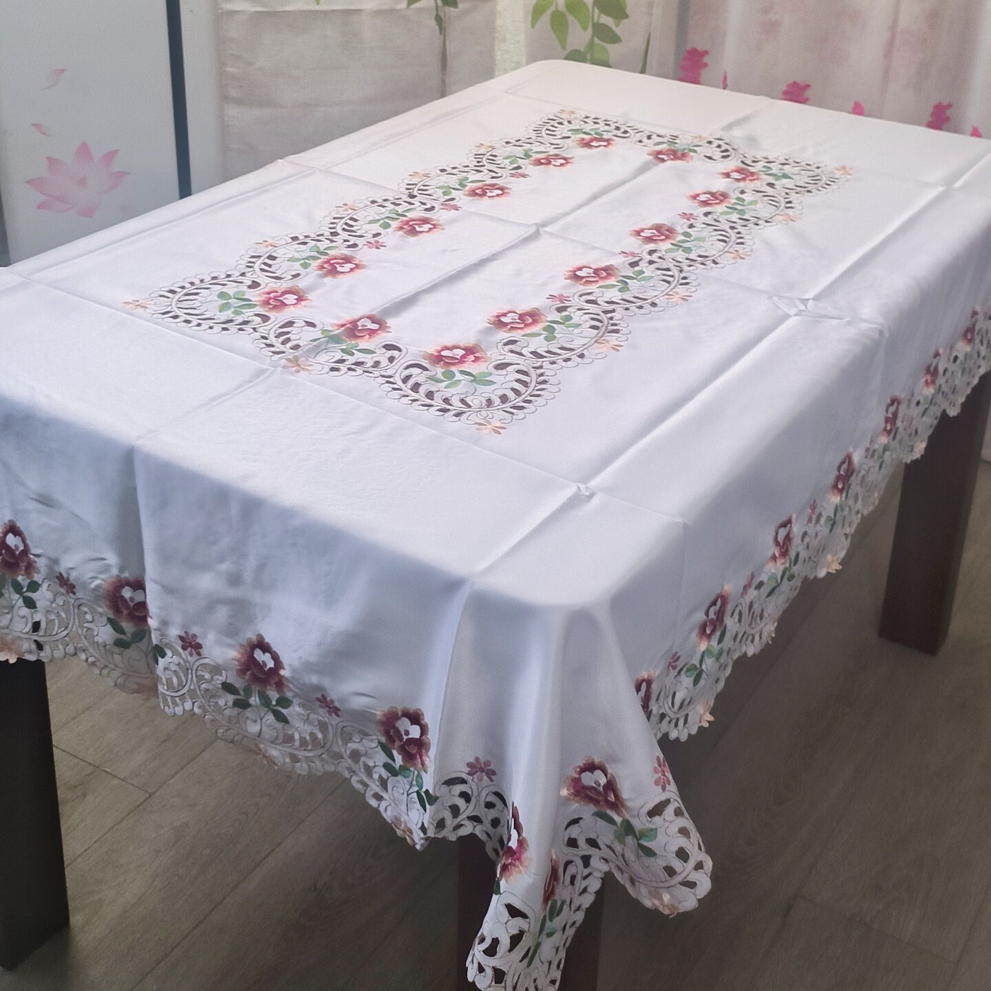 刺绣桌布出口原单手工镂空茶几布布艺130x180钢琴盖布包邮精品