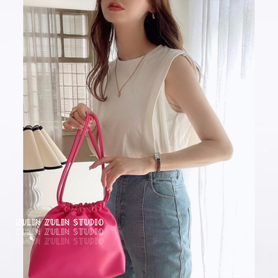 瑕疵日单moment+ ◆100%棉宽松显瘦无袖上衣圆领百搭B20203