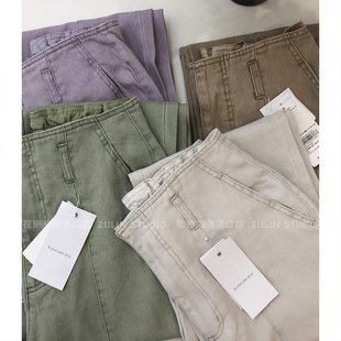 毛边初秋长裤 PARK女士牛仔裤 A10305 日本GREEN 一件不剩微瑕清仓