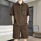 POLO帅气夏季 新款 搭配休闲一整套 男士 大码 潮流帅短袖 2025T恤套装