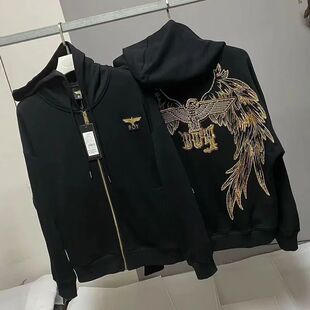 百搭情侣连帽垃链卫衣外套 休闲宽松时尚 boy秋冬新品 男女同款