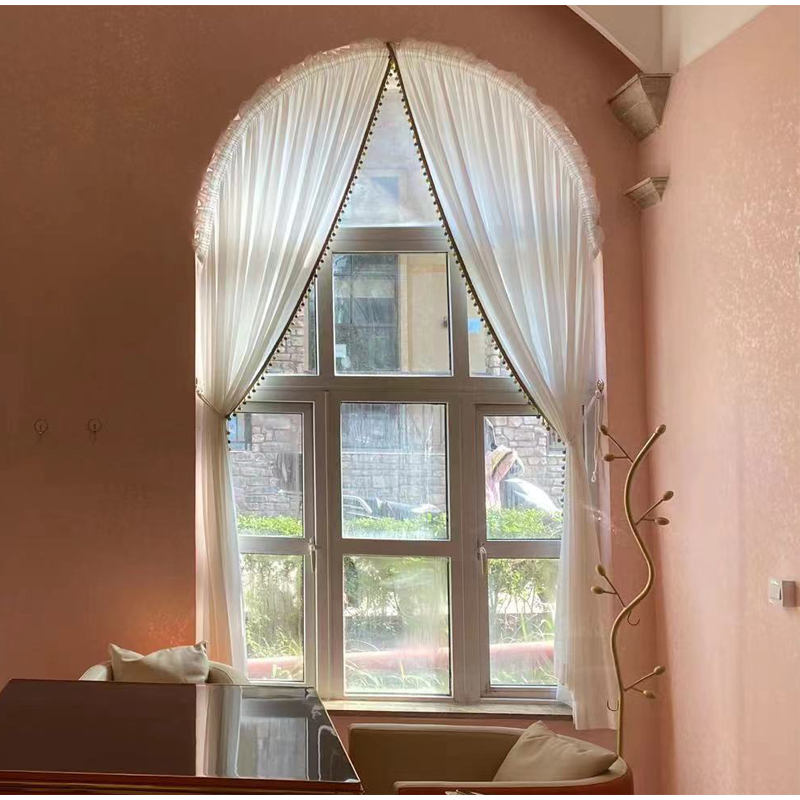 拱形窗帘白色纱帘弧形门帘