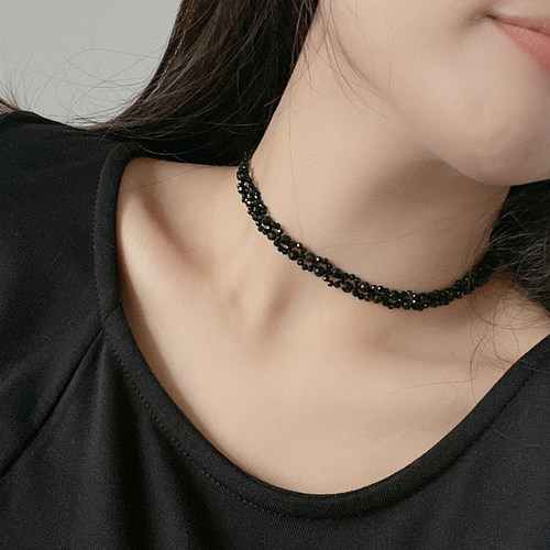 手工制作925纯银蕾丝尖晶石项链