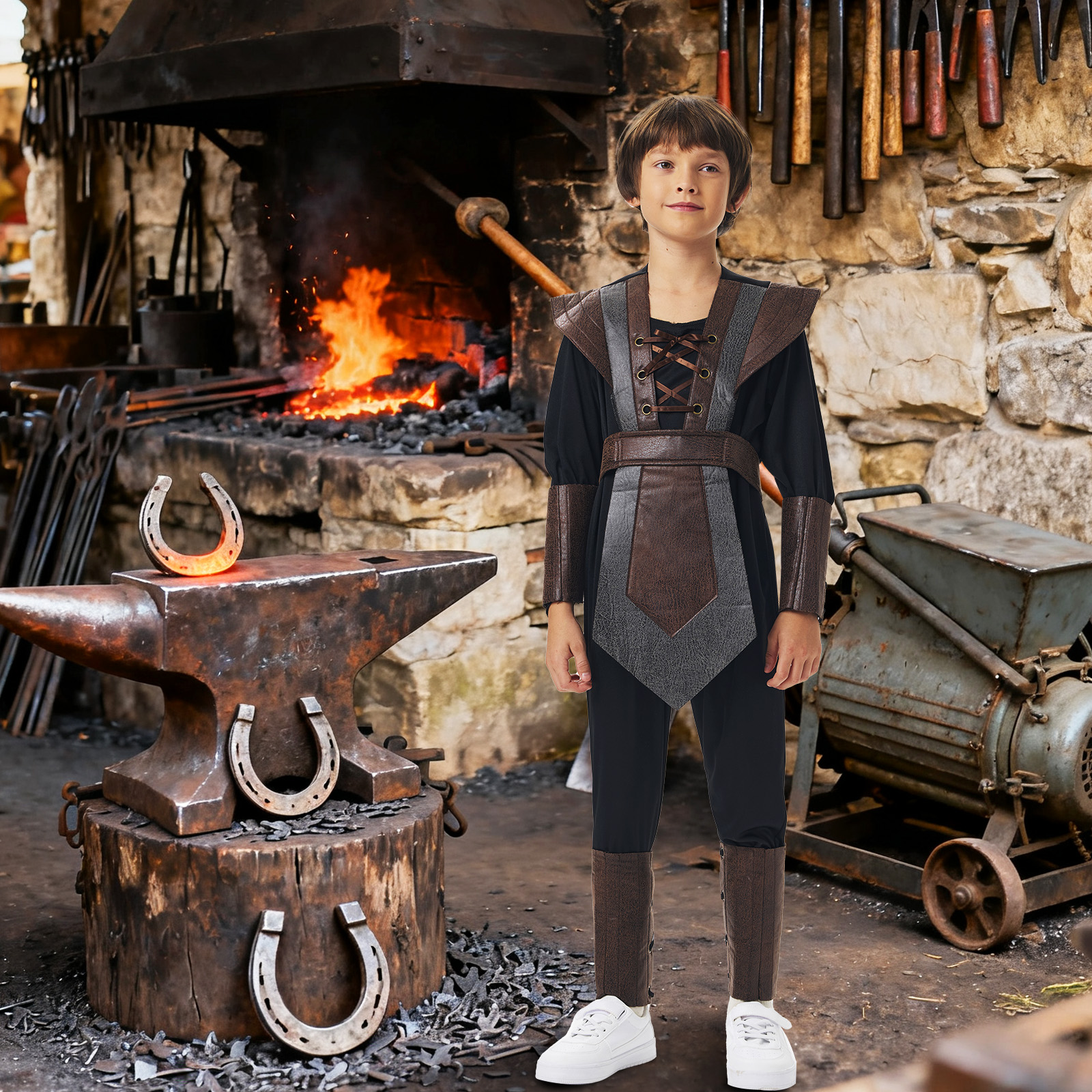 加勒比海盗刀铠甲勇士套装圣节海盗装扮武器盾牌盔甲小战士道具