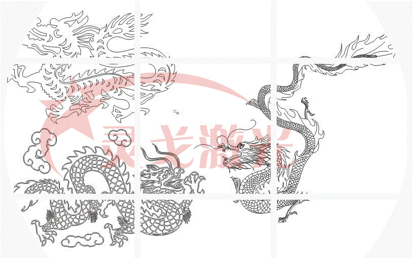 龙 CAD矢量图 2D线切割激光切割工艺品 DXF雕刻图纸十二生肖龙