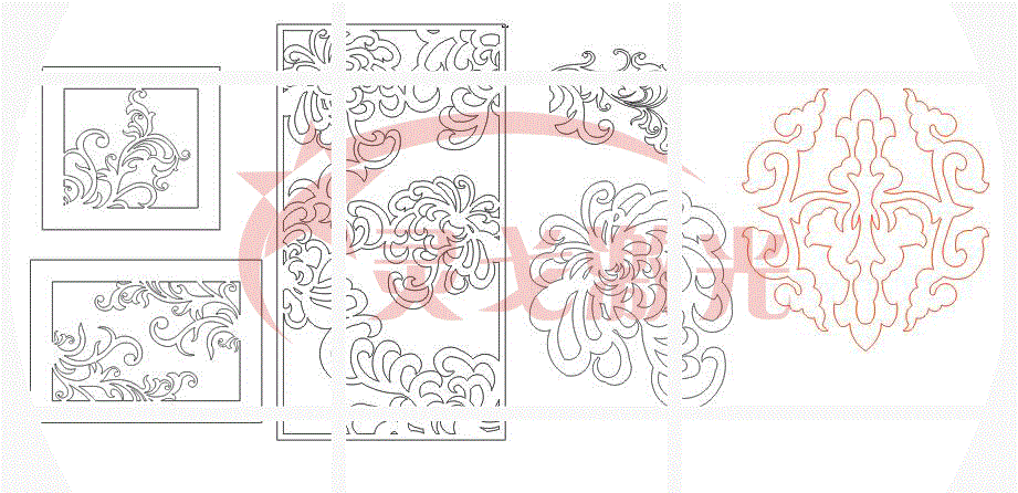 精美矢量图工艺品 线切割激光切割cad图纸 窗花 镂空雕花素材花朵