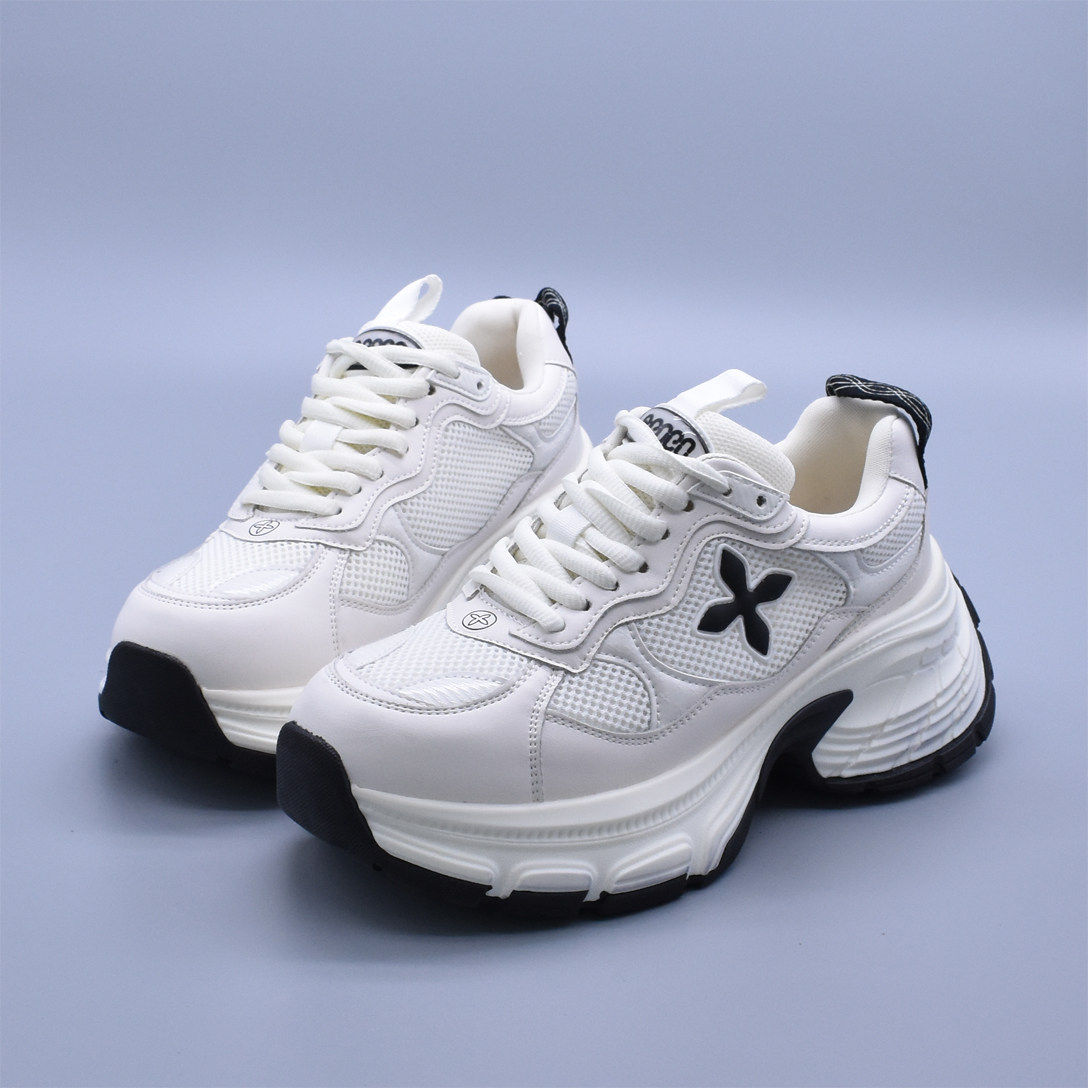 瑕疵处理~增高显瘦小白鞋运动轻便休闲鞋真皮十字花老爹鞋女鞋,女鞋,老爹鞋,淘宝优惠券,粉丝福利购,淘宝优惠卷